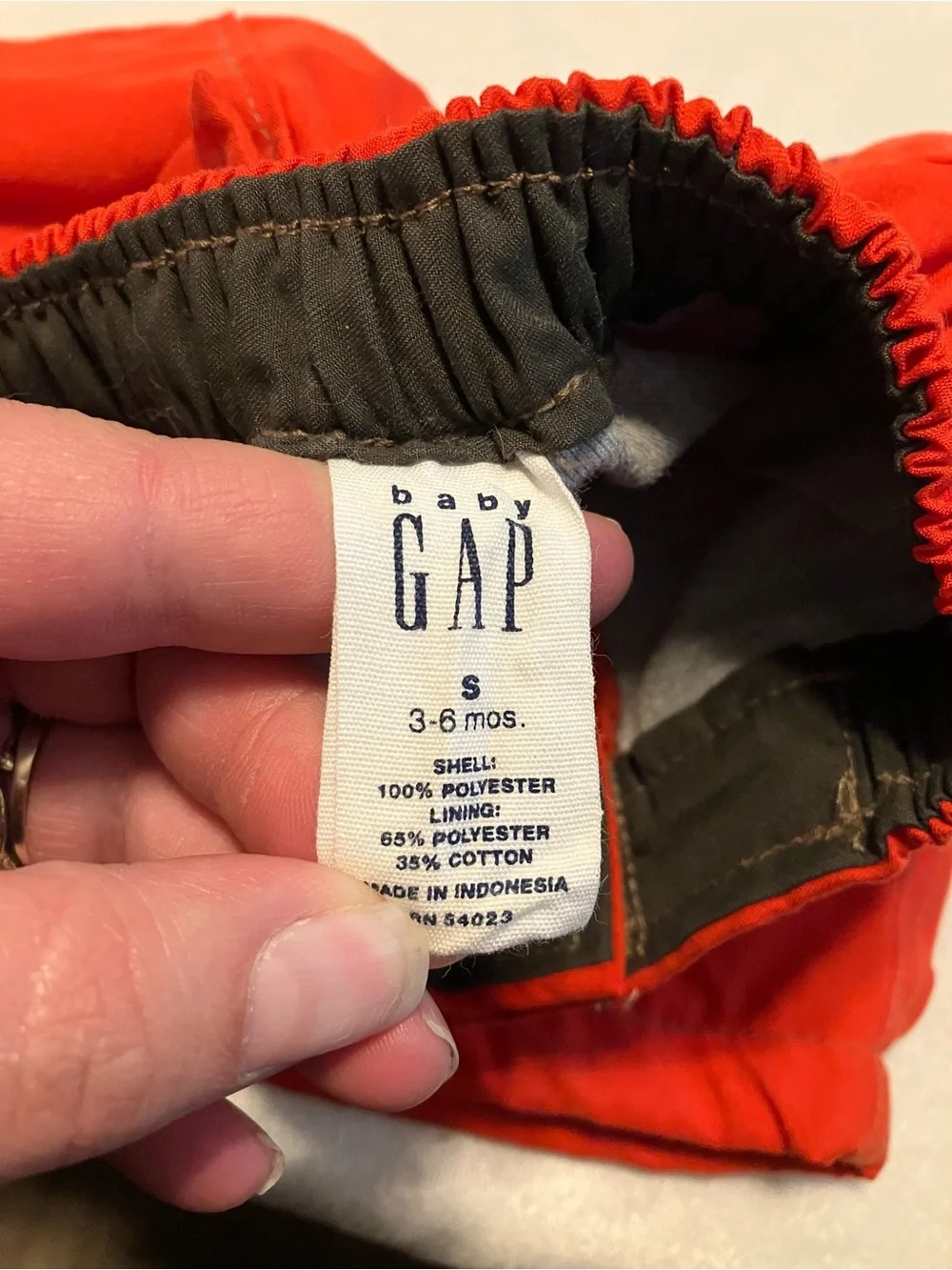 GAP Red Quilted Lined Pants with Elastic Waist